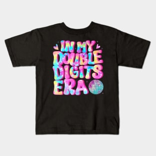 10th Birthday Shirt In My Double Digits Era Birthday Party Kids T-Shirt